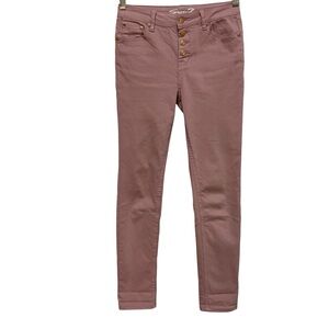 SEVEN7 Jeans Pink Stretch Denim Size 12 Zipper Fly Tapered Leg 5-Pocket